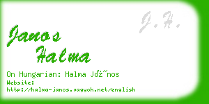 janos halma business card